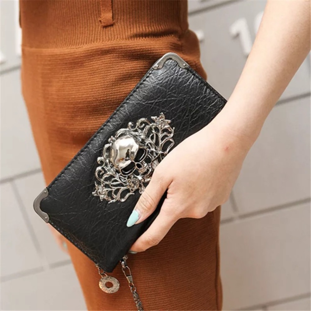 Goth Punk Skull Black Wallet - Picture 2 of 3